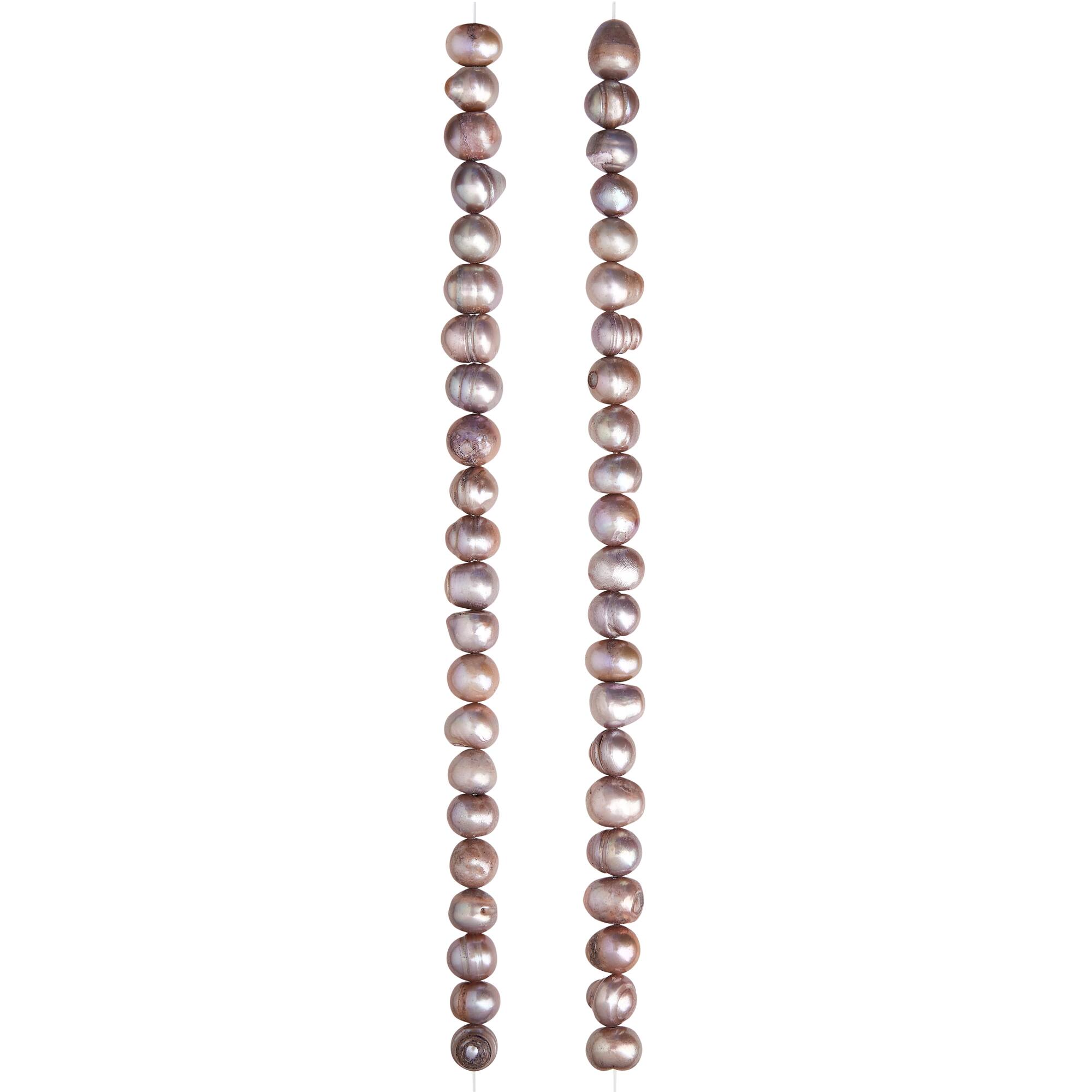 Dark Gray Pearl Potato Beads, 8mm by Bead Landing™